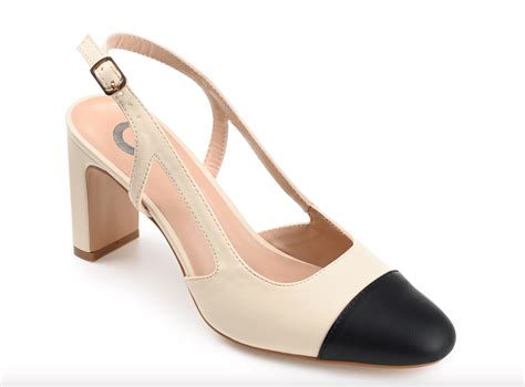 chanel block heels dupe|chanel slingback dupe colors.